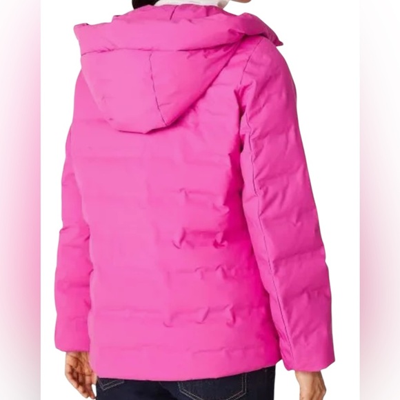 Kate Spade NWT Light Weight Down Jacket Coat Magenta Lipstick Pink Hooded - Picture 2 of 6